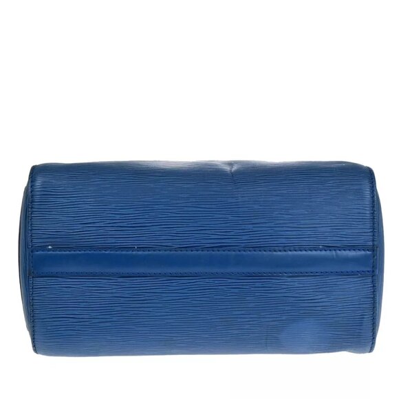 LOUIS VUITTON LV Logo Speedy 30 Travel Hand Bag Epi Leather Blue M43005 35SH811 - Picture 6 of 16
